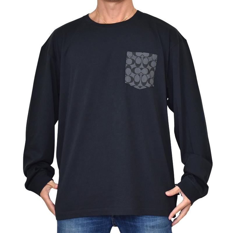 COACH（コーチ） 大きいサイズ メンズ 長袖Tシャツ ロンT ポケット