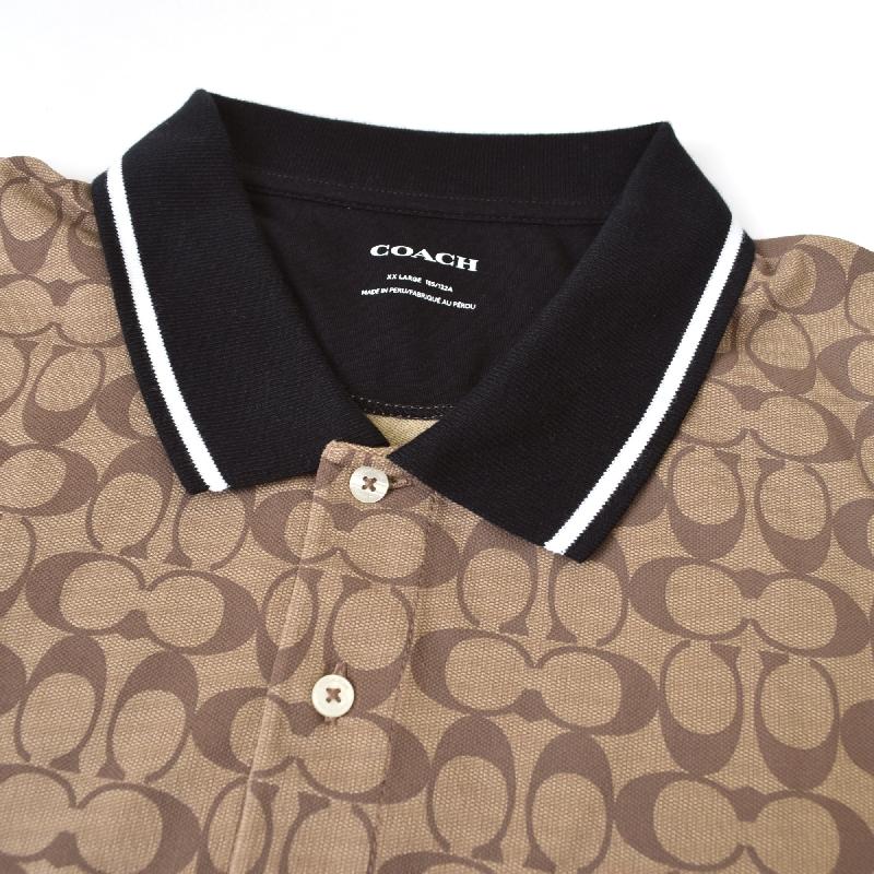 大きいサイズ メンズ COACH コーチ 半袖ポロシャツ 総柄 XXL XXXLの画像