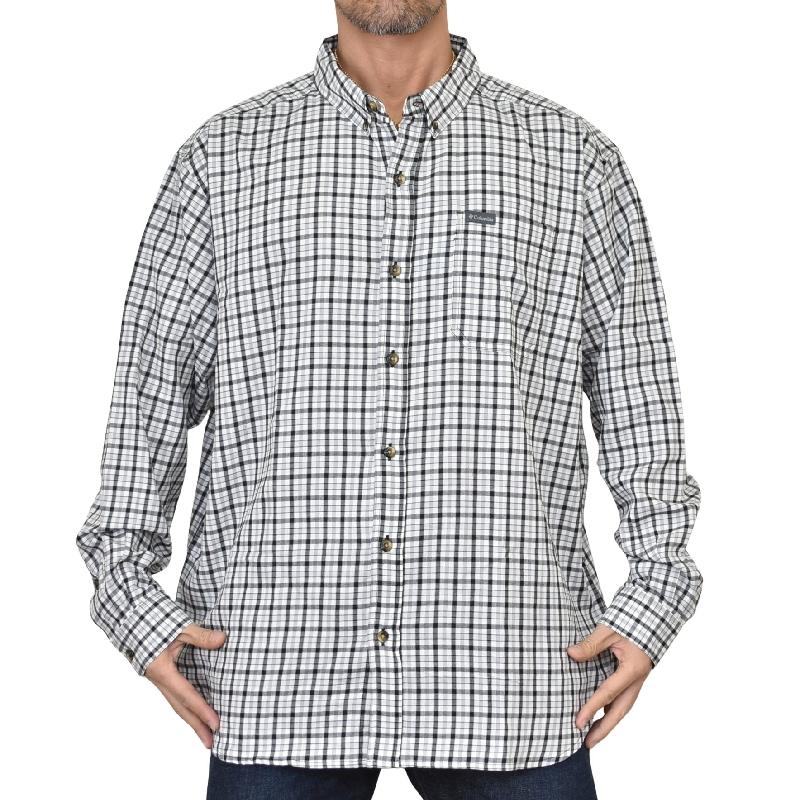 大きいサイズ メンズ COLUMBIA コロンビア チェック ボタンダウン 長袖シャツ ワンポイント ポケット USAモデル XXL | Columbia | 01
