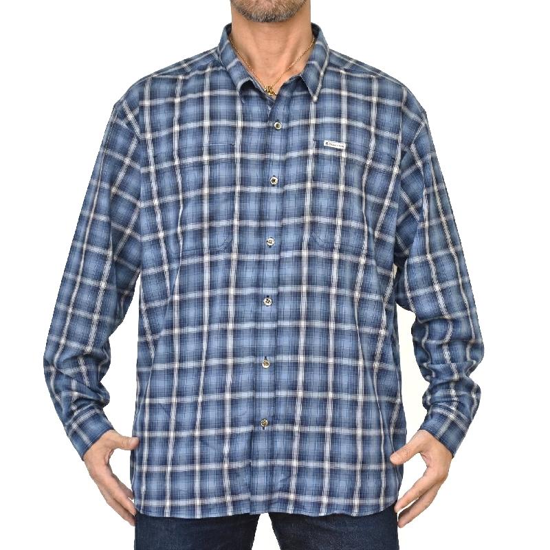 大きいサイズ メンズ COLUMBIA コロンビア チェック ボタンダウン 長袖シャツ ワンポイント ポケット USAモデル XXL | Columbia | 01