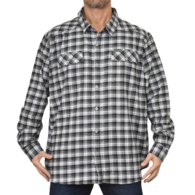 大きいサイズ メンズ COLUMBIA コロンビア チェック ボタンダウン 長袖シャツ ワンポイント ポケット USAモデル XXL | Columbia | 01