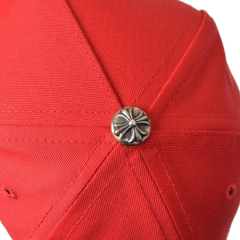 CH クロムハーツ 十字架刺繍 スナップバックキャップ レッド CHROME HEARTS クロムハーツ ベースボールキャップ 帽子 刺繍 CH Hat