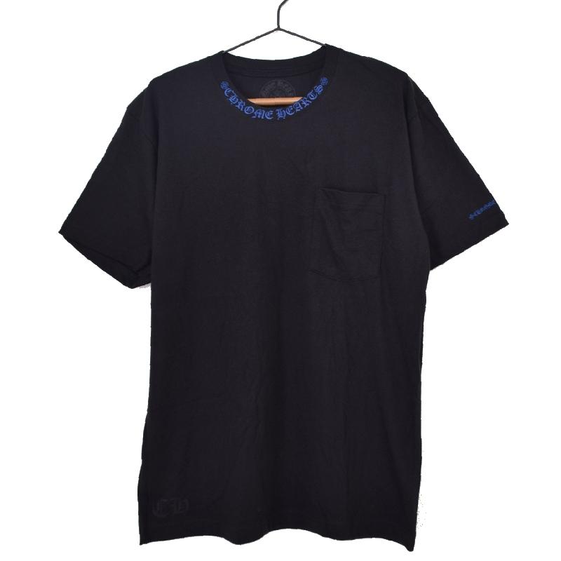 CHROME HEARTS クロムハーツ 半袖 Ｔシャツ 黒 ブラック ポケット Neck Logo Lの画像