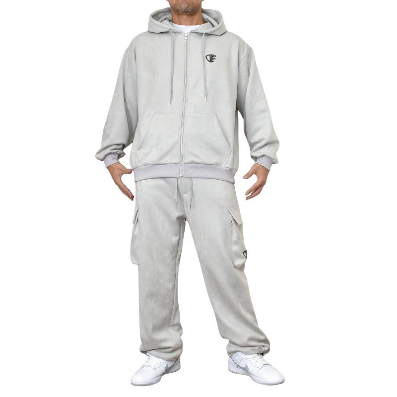 大きいサイズ メンズ フェイクスエード フード フルジップ パーカー カーゴパンツ セットアップ 上下 3L 4L 5L |  | 03