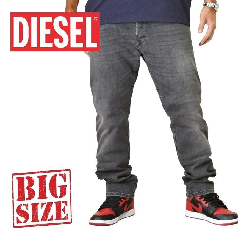 SALE 大きいサイズ メンズ DIESEL ディーゼル ブラック デニムパンツ ジーンズ レギュラー スリム テーパード BELTHER-R RB007 STRETCH 38インチ | DIESEL