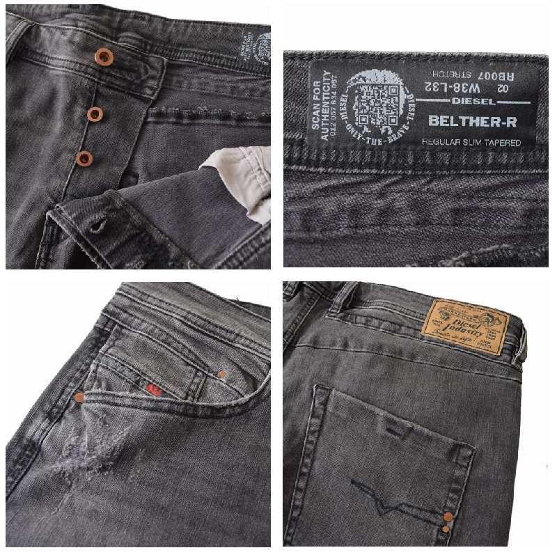 SALE 大きいサイズ メンズ DIESEL ディーゼル ブラック デニムパンツ ジーンズ レギュラー スリム テーパード BELTHER-R RB007 STRETCH 38インチ | DIESEL | 03