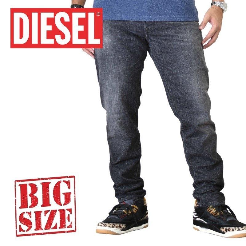 DIESEL 大きいサイズ メンズ ディーゼル ブラック デニムパンツ 