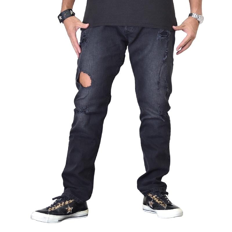 DIESEL ブラックデニムパンツ スリムフィット DIESEL（ディーゼル） SALE 大きいサイズ メンズ ブラック デニム