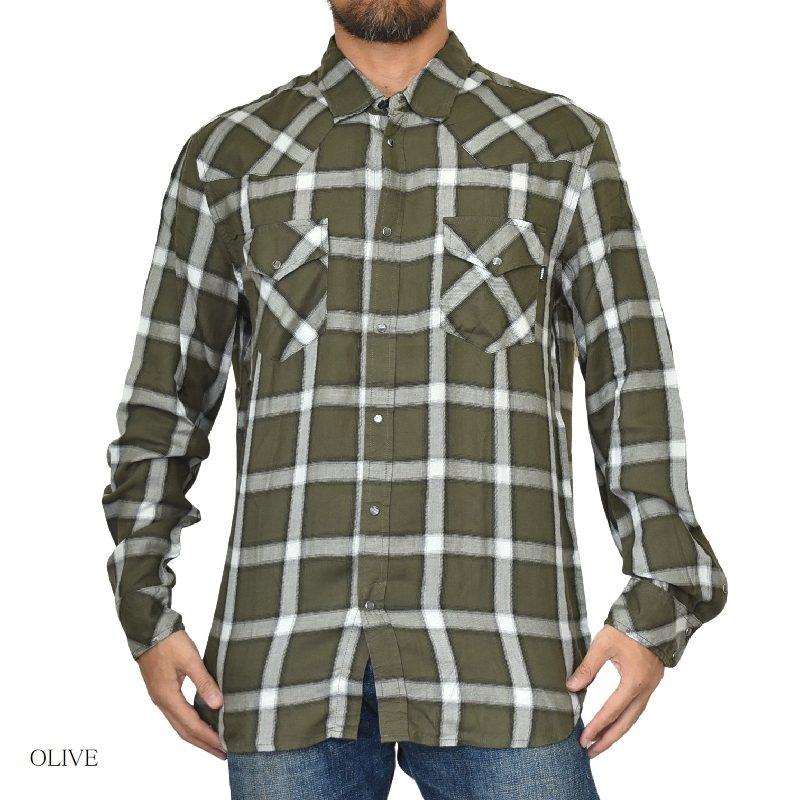 SALE 大きいサイズ メンズ DIESEL ディーゼル ウエスタンシャツ カジュアル チェック柄 長袖シャツ S-EAST-LONG-XA XXL | DIESEL | 01