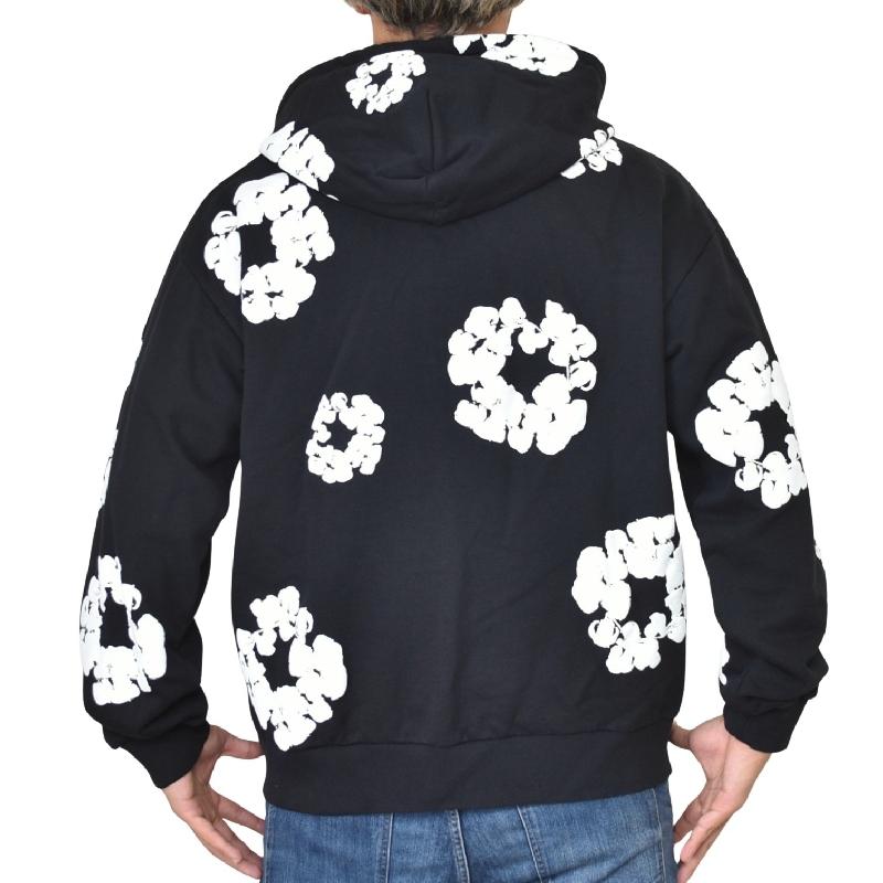 【美品】DENIM TEARS デニムティアーズ 花柄パーカー Mサイズ DENIM TEARS デニムティアーズ 青 花模様 パーカー Mサイズ