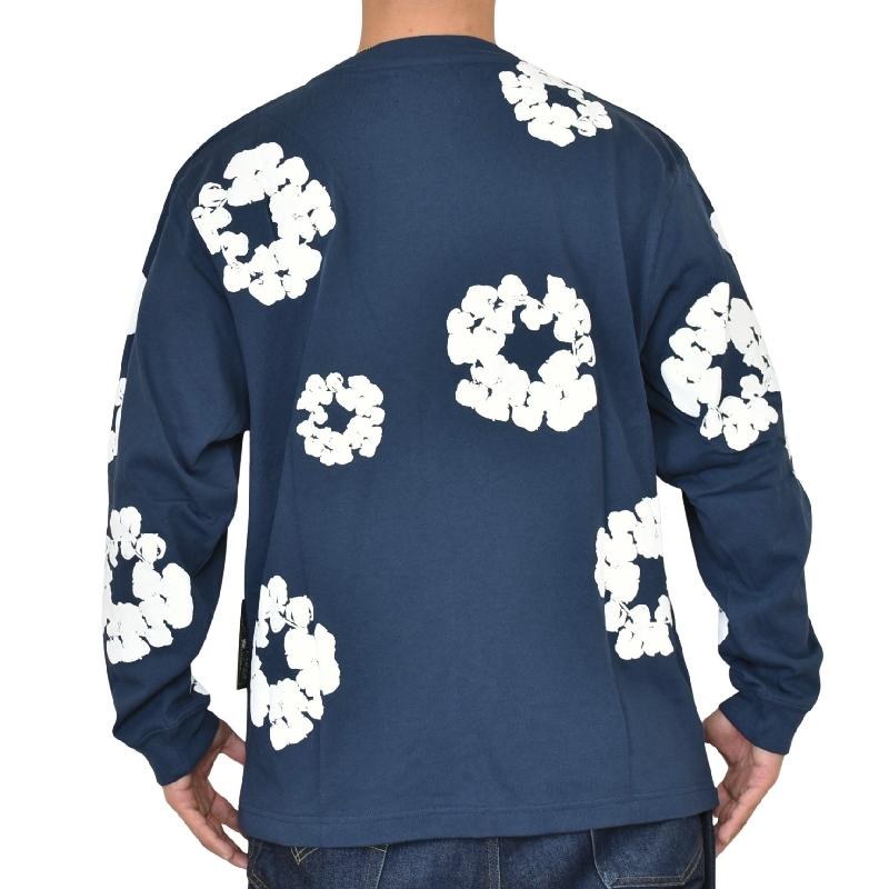 DENIM TEARS 花柄 ロンT 長袖シャツ Mサイズ ブラック 大きいサイズ メンズ Denim Tears デニムティアーズ 長袖Tシャツ ロン