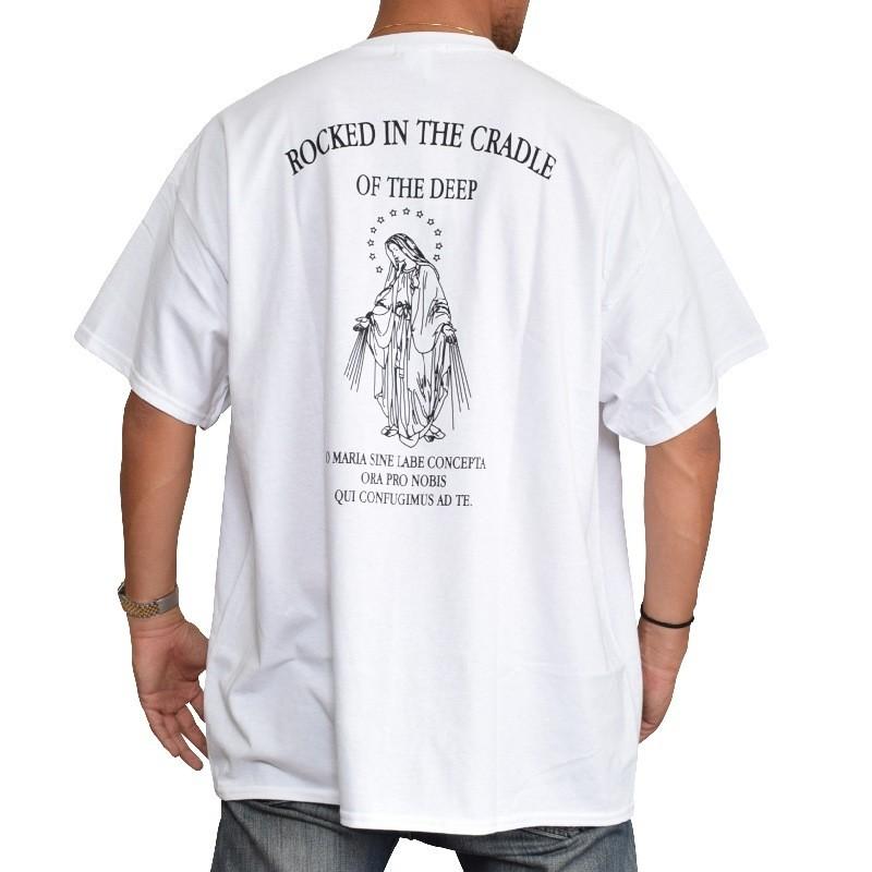 ANDMARY 半袖Tシャツ サイズF ホワイト/ブラック ミニロゴ コットン 半袖 Tシャツ 