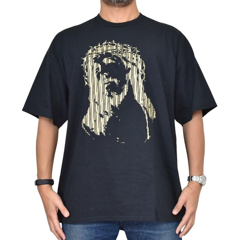 大きいサイズ メンズ EYEDY アイディー JESUS 半袖Ｔシャツ 黒 ブラック XXL XXXL [M便 1/1] |  | 01