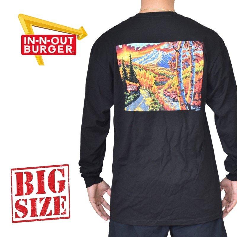 大きいサイズ メンズ IN-N-OUT BURGER インアンドアウトバーガー 長袖Ｔシャツ ロンＴ COLORADO コロラド 黒 ブラック XL XXL XXXL [M便 1/1] | 