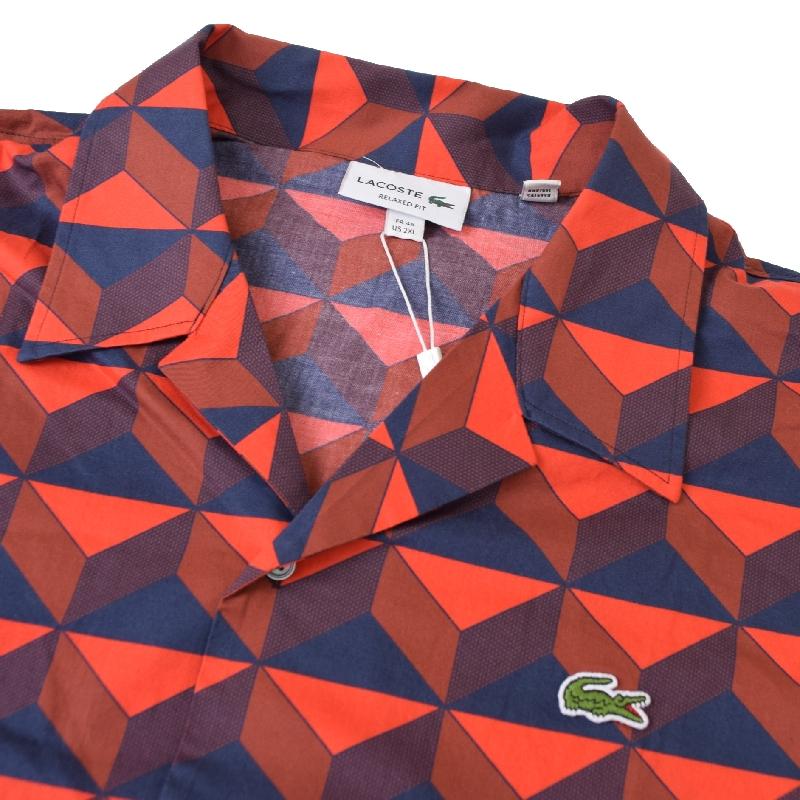 大きいサイズ メンズ ラコステ LACOSTE 半袖シャツ オーガニックコットン ロバート・ジョージ オールオーバーオープンカラーシャツ Relaxed Fit XXL | LACOSTE | 05