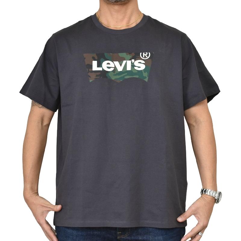大きいサイズ メンズ LEVI'S リーバイス Batwing Logo Graphic T-Shirt クルーネック 半袖Ｔシャツ フロント迷彩ロゴ アメカジ STANDARD FIT XXL | Levi's | 01