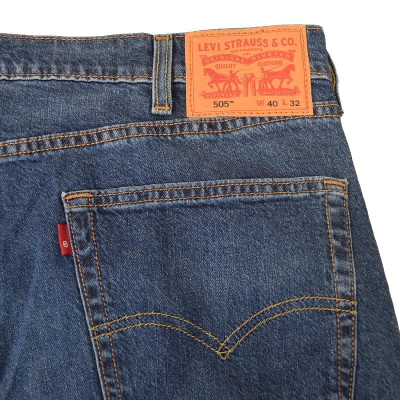 大きいサイズ メンズ LEVI'S リーバイス 505 ジップフライ ストレート ジーンズ デニムパンツ ウォッシュ加工 レギュラーストレート アメカジ USAモデル w40 | Levi's | 05