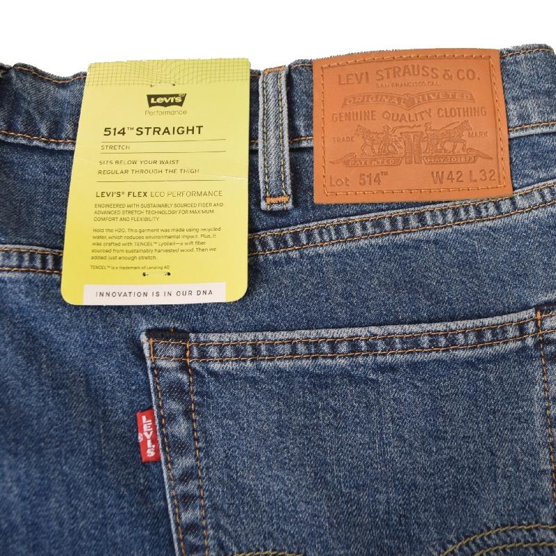 大きいサイズ メンズ LEVI'S リーバイス 514 PREMIUM ジップフライ ストレート ジーンズ デニムパンツ ウォッシュ加工 アメカジ USAモデル w40 w42 | Levi's | 09