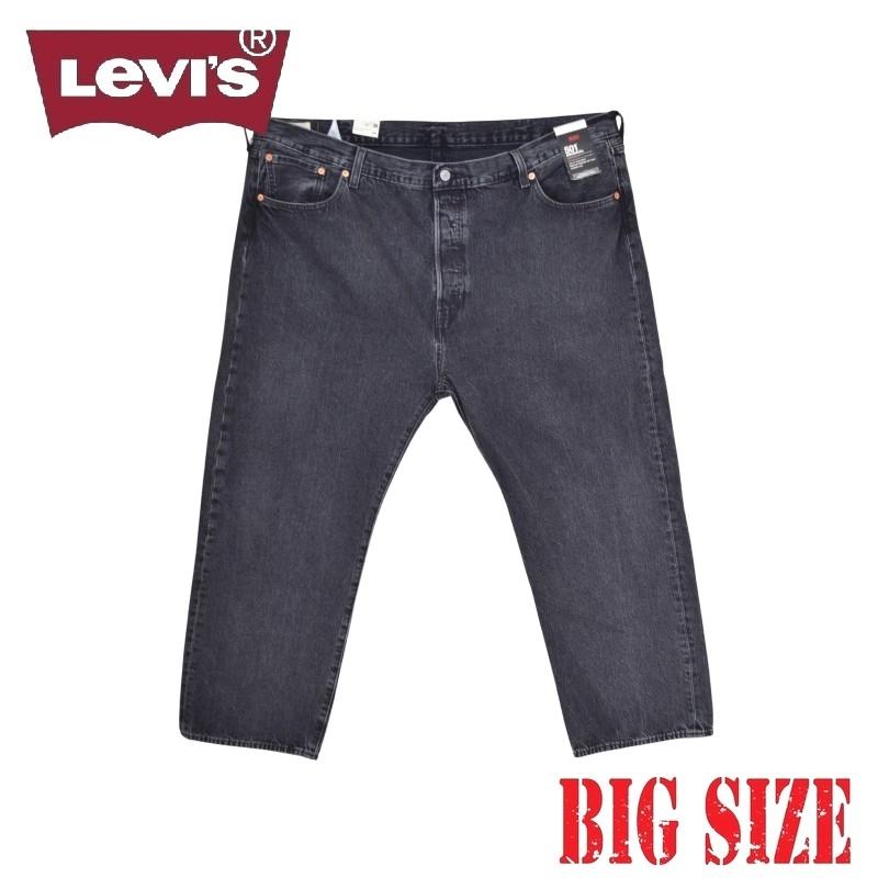 大きいサイズ メンズ LEVI'S リーバイス 501 ボタンフライ ストレート ジーンズ ブラック デニムパンツ ウォッシュ加工 アメカジ USAモデル w46 | Levi's