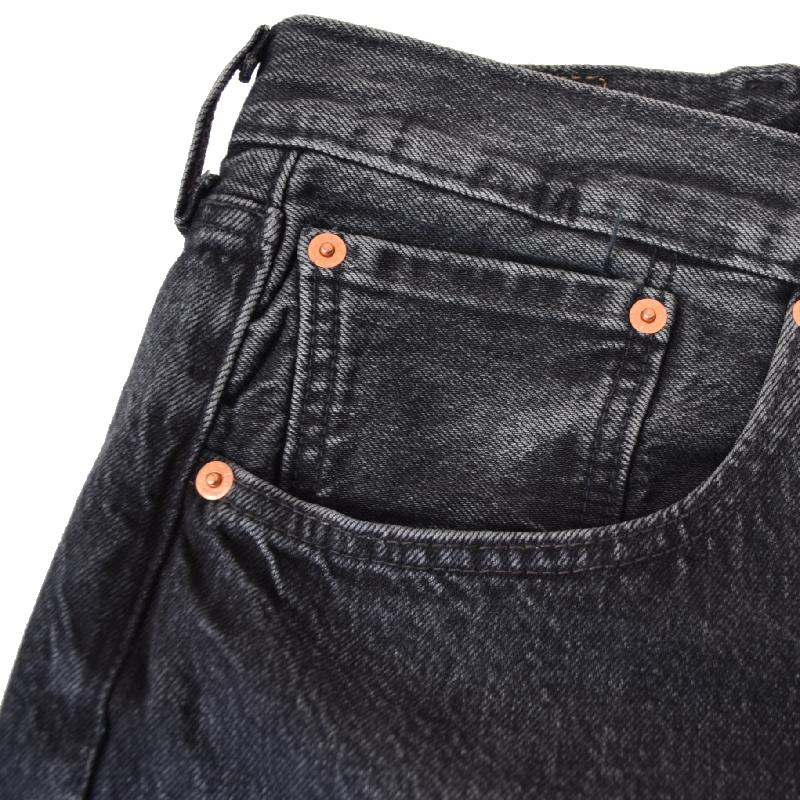 大きいサイズ メンズ LEVI'S リーバイス 501 ボタンフライ ストレート ジーンズ ブラック デニムパンツ ウォッシュ加工 アメカジ USAモデル w46 | Levi's | 04