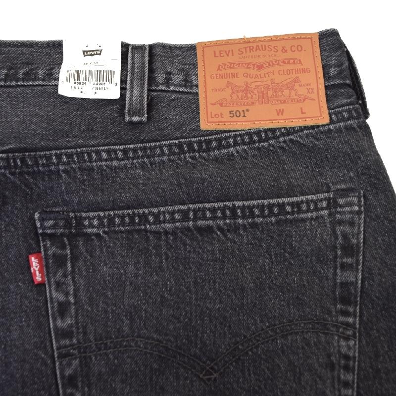 大きいサイズ メンズ LEVI'S リーバイス 501 ボタンフライ ストレート ジーンズ ブラック デニムパンツ ウォッシュ加工 アメカジ USAモデル w46 | Levi's | 05