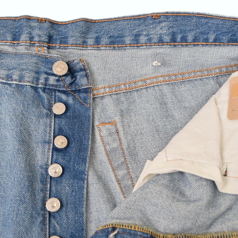 大きいサイズ メンズ LEVI'S リーバイス 501 ジーンズ デニムパンツ ORIGINAL FIT クラッシュ ダメージ 加工 ライトブルー ビンテージ アメカジ USAモデル w40 | Levi's | 03