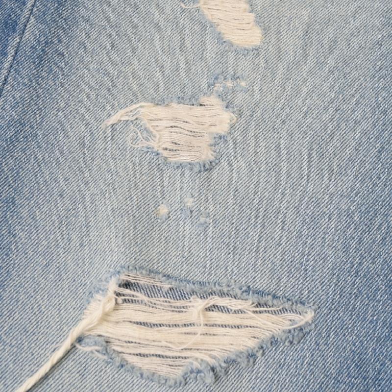 大きいサイズ メンズ LEVI'S リーバイス 501 ジーンズ デニムパンツ ORIGINAL FIT クラッシュ ダメージ 加工 ライトブルー ビンテージ アメカジ USAモデル w40 | Levi's | 05