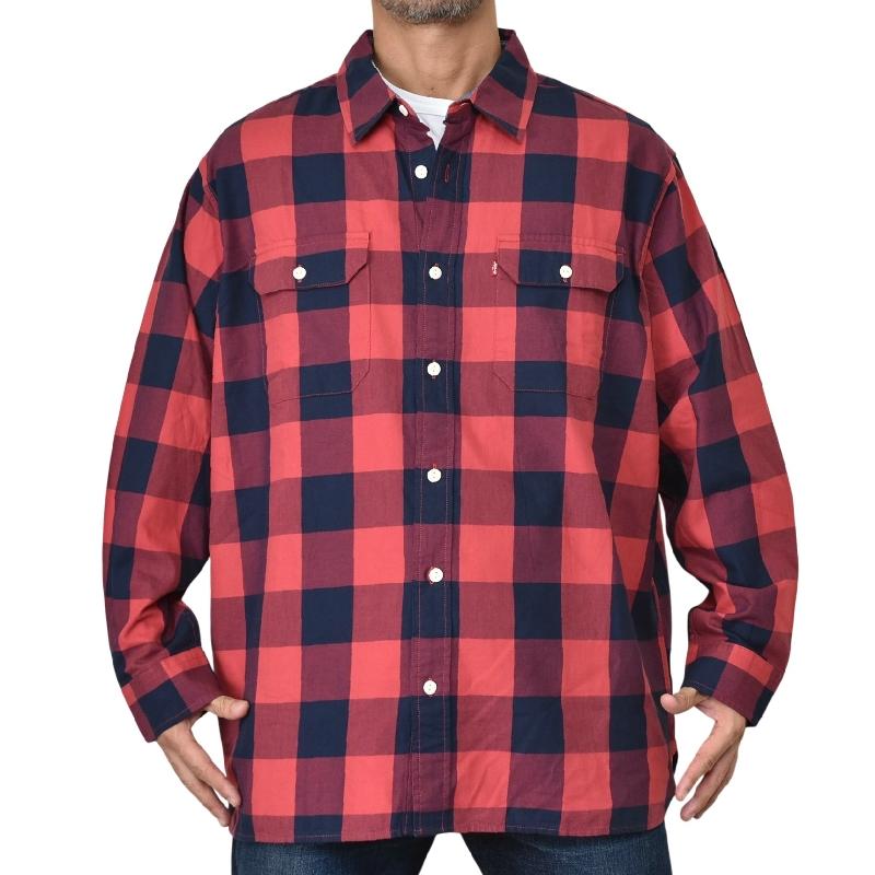 大きいサイズ メンズ LEVI'S リーバイス 長袖シャツ クラシック ワーカー オーバーシャツ シャンブレーシャツ ワークシャツ コットン デニムシャツ USA XXL | Levi's | 01