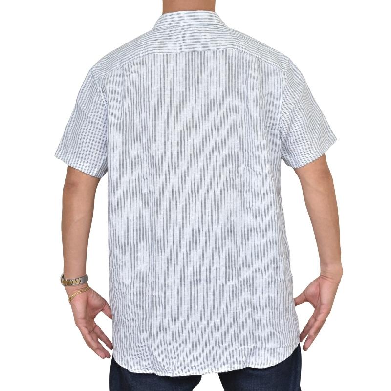 大きいサイズ メンズ MK MICHAEL KORS マイケルコース 半袖 オープンシャツ ストライプ リネン 麻 XXL | MICHAEL KORS | 02