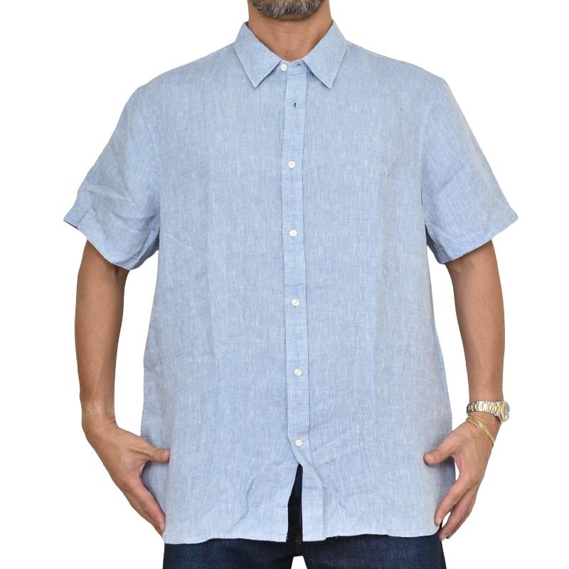 大きいサイズ メンズ MK MICHAEL KORS マイケルコース 半袖 オープンシャツ ワンポイント リネン 麻 XXL | MICHAEL KORS | 01