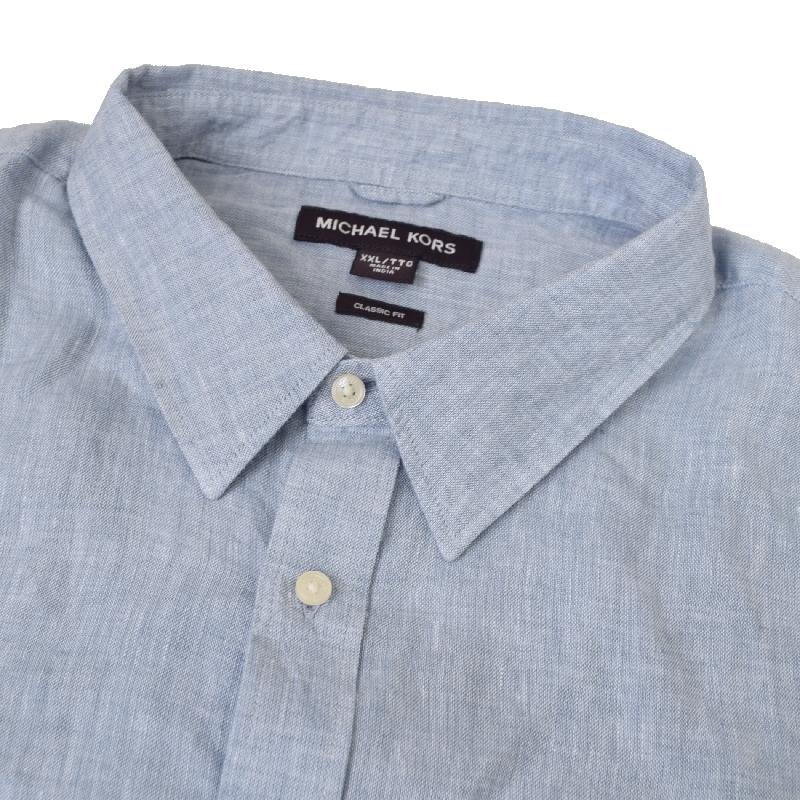 大きいサイズ メンズ MK MICHAEL KORS マイケルコース 半袖 オープンシャツ ワンポイント リネン 麻 XXL | MICHAEL KORS | 03