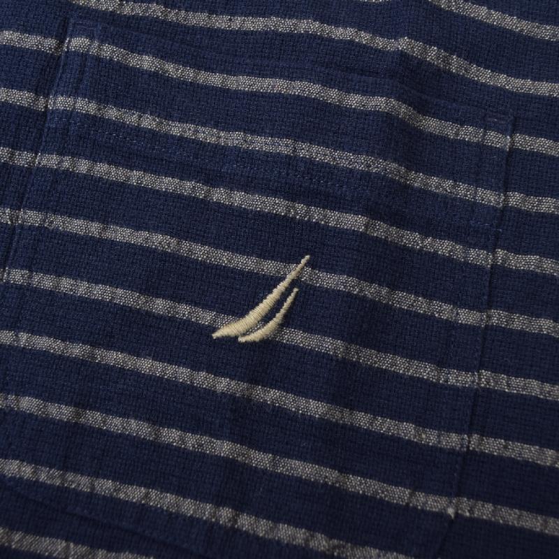 大きいサイズ メンズ NAUTICA ノーティカ 半袖 シャツ ドビーストライプ ショートスリーブシャツ ボタンダウン コットン striped short-sleeve shirt XXL | NAUTICA | 06