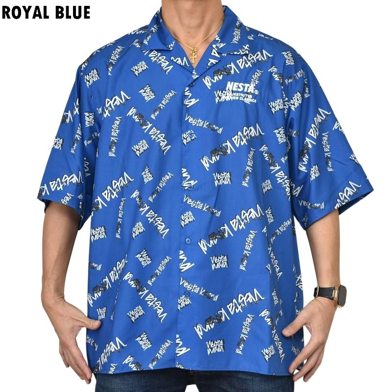 大きいサイズ メンズ ネスタブランド NESTA BRAND 半袖シャツ マーブルロゴ パターン 開襟シャツ XXL | NESTA BRAND | 03