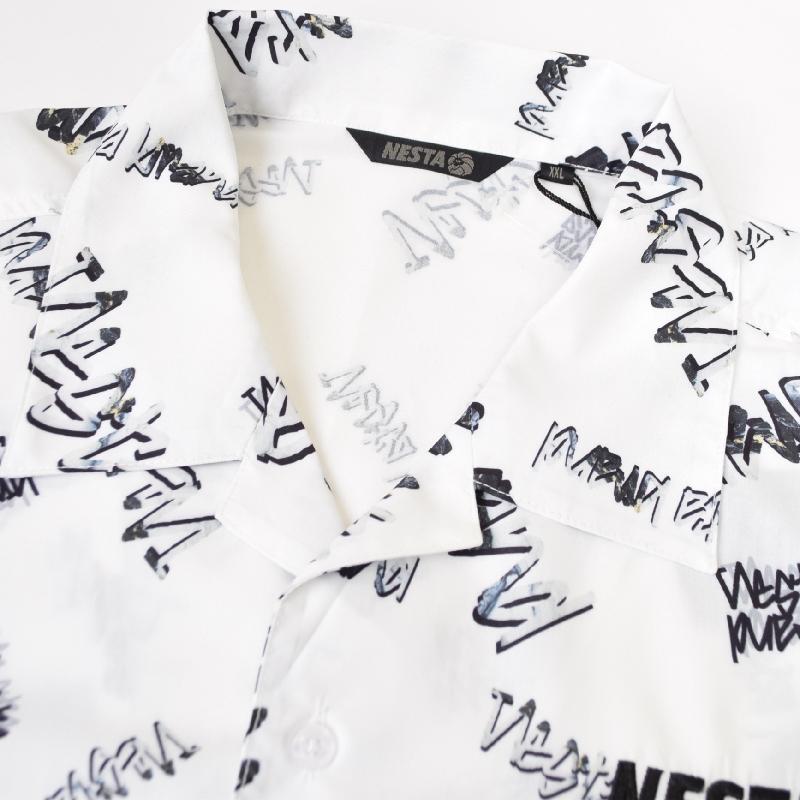 大きいサイズ メンズ ネスタブランド NESTA BRAND 半袖シャツ マーブルロゴ パターン 開襟シャツ XXL | NESTA BRAND | 05