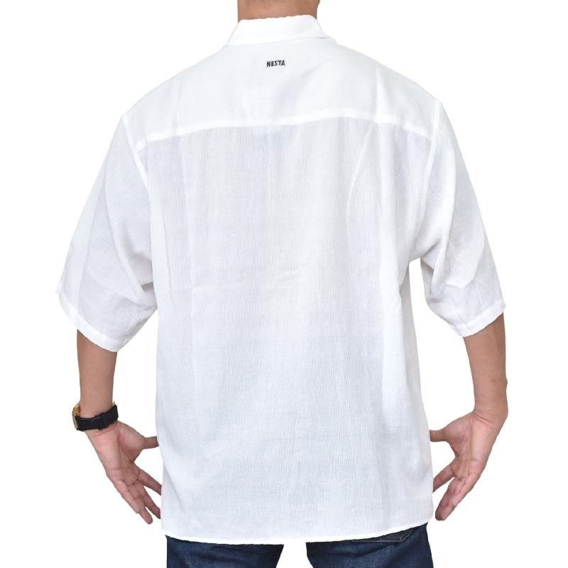 大きいサイズ メンズ ネスタブランド NESTA BRAND 半袖シャツ ドビー ステンカラー ロゴ刺繍 シャツ XXL | NESTA BRAND | 02