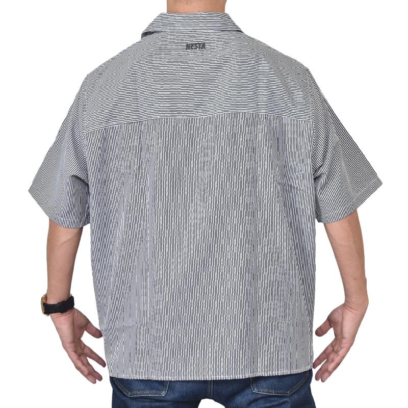 大きいサイズ メンズ ネスタブランド NESTA BRAND 半袖シャツ ライオン ワンポイント ストライプ 開襟シャツ XXL | NESTA BRAND | 02