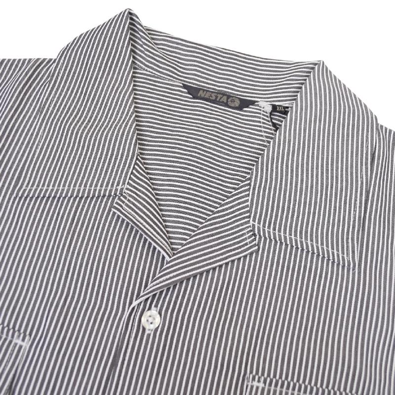 大きいサイズ メンズ ネスタブランド NESTA BRAND 半袖シャツ ライオン ワンポイント ストライプ 開襟シャツ XXL | NESTA BRAND | 07