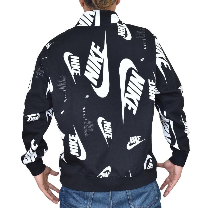 大きいサイズ メンズ NIKE ナイキ ハーフジップ スウェットシャツ 総柄 