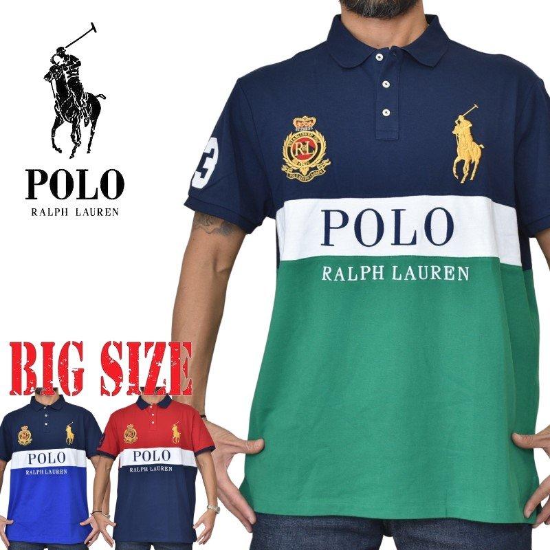 大きいサイズ メンズ ポロラルフローレン POLO RALPH LAUREN ビッグポニー 鹿の子 半袖ポロシャツ custom slim