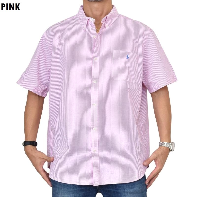 POLO RALPH LAURENポロラルフローレンの半袖ストライプシャツ　S POLO RALPH LAUREN（ポロ・ラルフローレン） 大きいサイズ メンズ