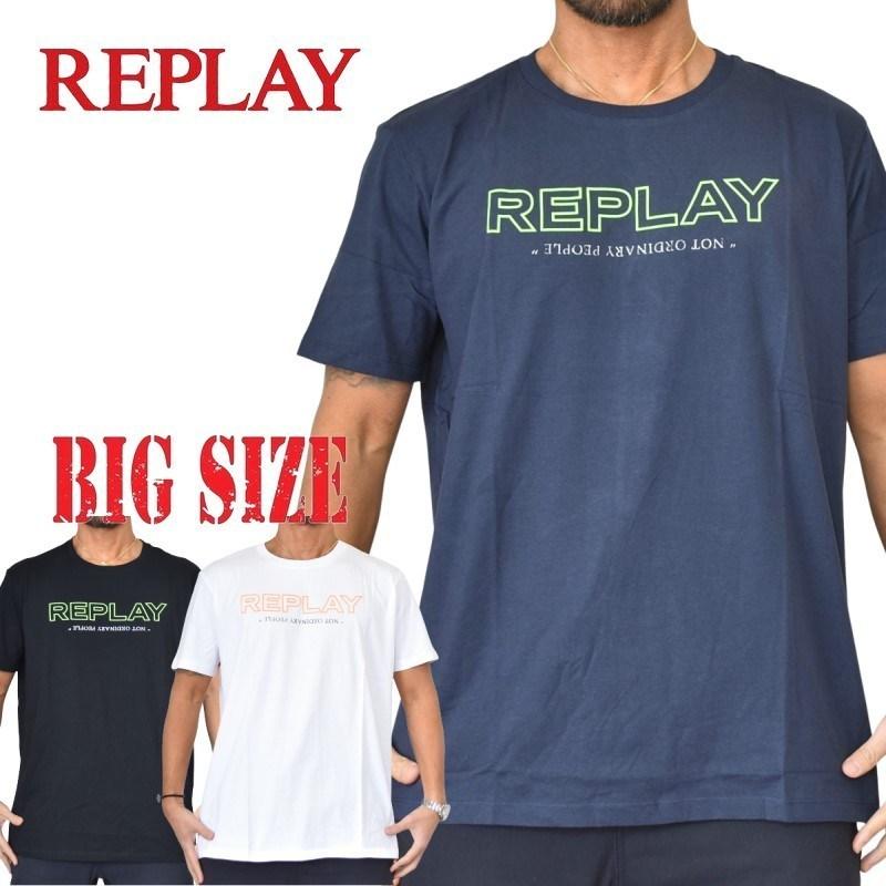 REPLAY（リプレイ） SALE 大きいサイズ メンズ 半袖Tシャツ プリント 