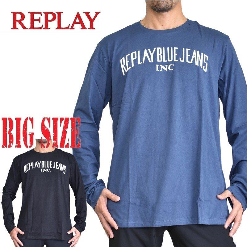 【訳あり】リプレイ REPLAY メンズ 長袖Tシャツ REPLAY SALE 大きいサイズ メンズ リプレイ 長袖Tシャツ ロンT