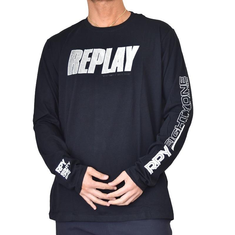 SALE 大きいサイズ メンズ REPLAY リプレイ 長袖Ｔシャツ ロンＴ