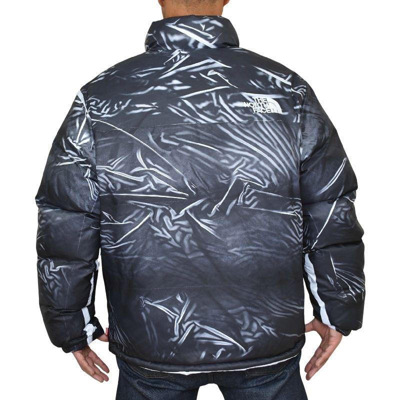 大きいサイズ メンズ Supreme シュプリーム The North Face Printed Nuptse Trompe L'oeil Jacket ヌプシ ダウンジャケット 黒 ブラック XLの画像