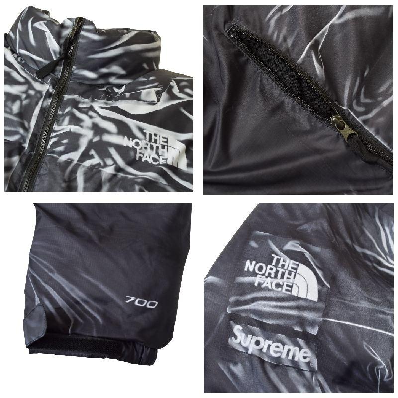 大きいサイズ メンズ Supreme シュプリーム The North Face Printed Nuptse Trompe L'oeil Jacket ヌプシ ダウンジャケット 黒 ブラック XLの画像
