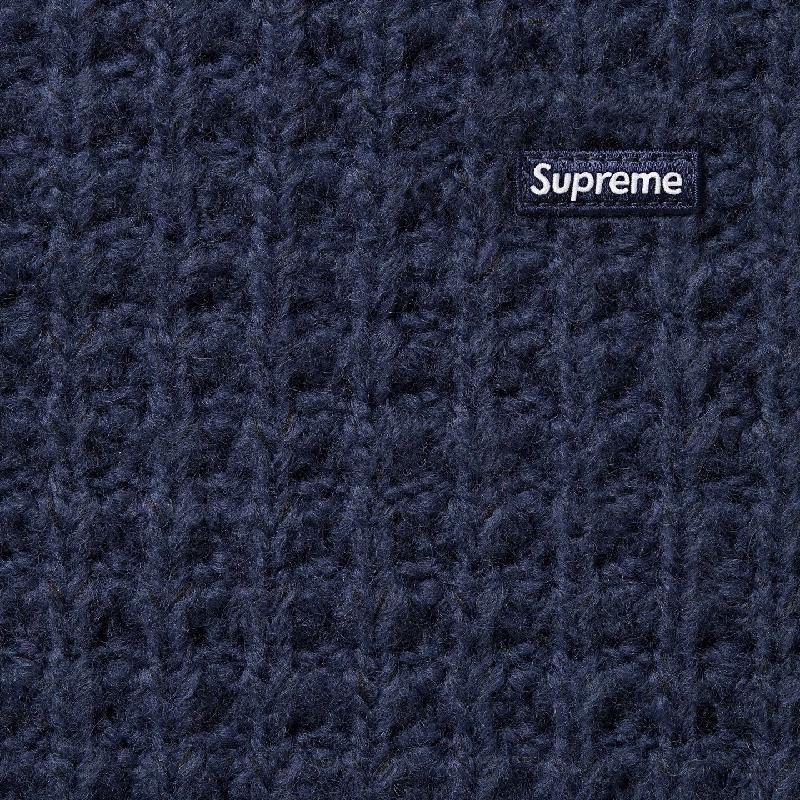 supreme ワッフルニット　ネイビー　XL Supreme（シュプリーム） 大きいサイズ メンズ Small Box Waffle