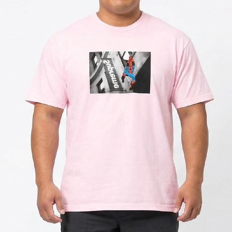 【希少サイズ】Supreme x Spider-Man Tee pink XXL Supreme（シュプリーム） 大きいサイズ メンズ Spider-Man Tee