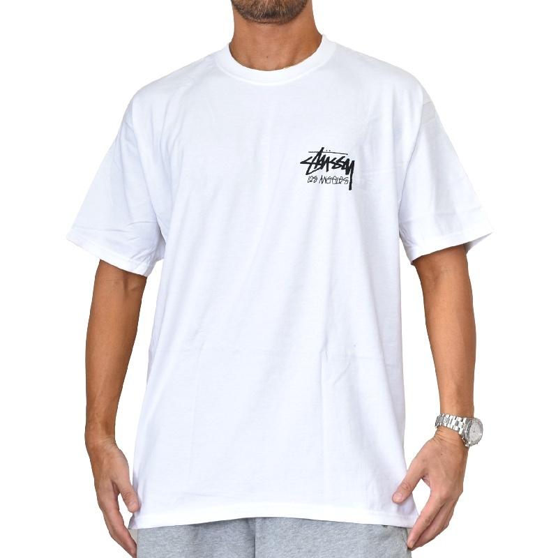 大きいサイズメンズ STUSSY ステューシー半袖 Tシャツ LA限定 ロサンゼルス Los Angeles ブラック ホワイト 白 黒 XL｜deff｜04