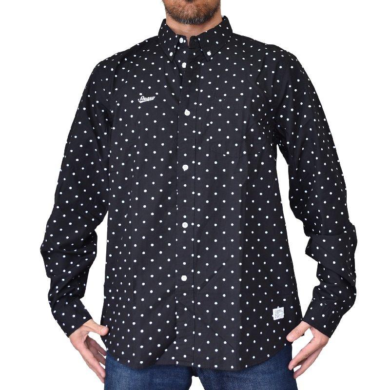 STUSSY 大きいサイズメンズ ステューシー ドット柄 長袖シャツ STUSSY 大きいサイズメンズ ステューシー ドット柄 長袖シャツ