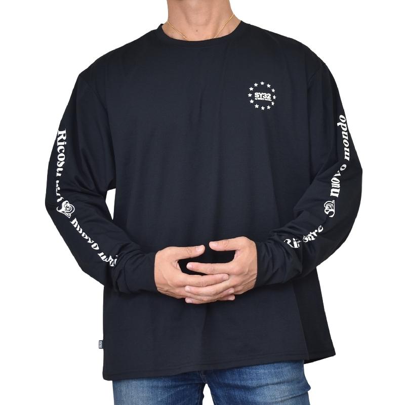 大きいサイズ メンズ SY32 by SWEET YEARS スウィートイヤーズ SLEEVE MESSAGE L/S TEE ロンT 長袖Ｔシャツ XXXL XXXXL | SY32 by SWEET YEARS | 01